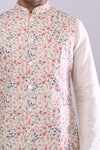 Shop Arihant Rai Sinha Cream Floral Print Bundi Online at Aza Fashions Shop_Arihant Rai Sinha_Cream Floral Print Bundi _Online_at_Aza_Fashions