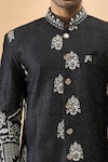 Buy_Arihant Rai Sinha_Black Silk Embroidery Thread Sherwani Set 