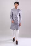 Arihant Rai Sinha Gray Polyester, Viscose Designer Woven Jacquard Sherwani And Pant Set Online at Aza Fashions Arihant Rai Sinha_Gray Polyester, Viscose Designer Woven Jacquard Sherwani And Pant Set _Online_at_Aza_Fashions