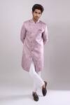 Buy Arihant Rai Sinha Pink Polyester, Viscose Woven Jacquard Sherwani And White Pant Set at Aza Fashions Buy_Arihant Rai Sinha_Pink Polyester, Viscose Woven Jacquard Sherwani And White Pant Set _at_Aza_Fashions