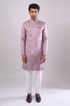 Shop Arihant Rai Sinha Pink Polyester, Viscose Woven Jacquard Sherwani And White Pant Set Online at Aza Fashions Shop_Arihant Rai Sinha_Pink Polyester, Viscose Woven Jacquard Sherwani And White Pant Set _Online_at_Aza_Fashions