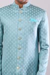 Buy_Arihant Rai Sinha_Green Polyester, Viscose Designer Woven Jacquard Sherwani Set _Online_at_Aza_Fashions