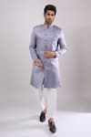 Buy Arihant Rai Sinha Gray Polyester, Viscose Grey Woven Jacquard Sherwani And White Pant at Aza Fashions Buy_Arihant Rai Sinha_Gray Polyester, Viscose Grey Woven Jacquard Sherwani And White Pant _at_Aza_Fashions