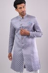 Buy Arihant Rai Sinha Gray Polyester, Viscose Grey Woven Jacquard Sherwani And White Pant Online at Aza Fashions Buy_Arihant Rai Sinha_Gray Polyester, Viscose Grey Woven Jacquard Sherwani And White Pant _Online_at_Aza_Fashions