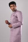 Shop Arihant Rai Sinha Pink Woven Jacquard Sherwani And White Pant Online at Aza Fashions Shop_Arihant Rai Sinha_Pink Woven Jacquard Sherwani And White Pant _Online_at_Aza_Fashions