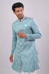 Buy Arihant Rai Sinha Green Polyester, Viscose Woven Jacquard Sherwani And Pant Set Online at Aza Fashions Buy_Arihant Rai Sinha_Green Polyester, Viscose Woven Jacquard Sherwani And Pant Set _Online_at_Aza_Fashions