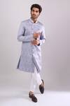 Buy Arihant Rai Sinha Gray Polyester, Viscose Grey Woven Jacquard Sherwani And White Pant at Aza Fashions Buy_Arihant Rai Sinha_Gray Polyester, Viscose Grey Woven Jacquard Sherwani And White Pant _at_Aza_Fashions