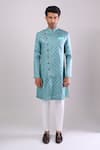 Buy Arihant Rai Sinha Green Jacquard, Polyester, Viscose Woven Sherwani And White Pant Online at Aza Fashions Buy_Arihant Rai Sinha_Green Jacquard, Polyester, Viscose Woven Sherwani And White Pant _Online_at_Aza_Fashions