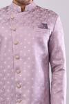 Arihant Rai Sinha Pink Polyester, Viscose Woven Jacquard Sherwani And White Pant Set at Aza Fashions Arihant Rai Sinha_Pink Polyester, Viscose Woven Jacquard Sherwani And White Pant Set _at_Aza_Fashions