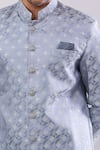 Buy_Arihant Rai Sinha_Gray Polyester, Viscose Grey Woven Jacquard Sherwani And White Pant 