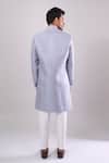 Shop_Arihant Rai Sinha_Gray Grey Woven Jacquard Sherwani And White Pant _at_Aza_Fashions