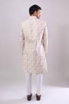 Shop_Arihant Rai Sinha_Off White Silk, Polyester, Viscose Embroidery Designer Sherwani Set _at_Aza_Fashions