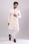 Buy Arihant Rai Sinha Cream Polyester, Viscose Embroidery Base Sherwani Set at Aza Fashions Buy_Arihant Rai Sinha_Cream Polyester, Viscose Embroidery Base Sherwani Set _at_Aza_Fashions