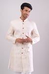 Arihant Rai Sinha Cream Polyester, Viscose Embroidery Base Sherwani Set at Aza Fashions Arihant Rai Sinha_Cream Polyester, Viscose Embroidery Base Sherwani Set _at_Aza_Fashions