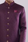 Shop_Arihant Rai Sinha_Wine Polyester, Viscose Embroidery Sequence Sherwani Set _Online_at_Aza_Fashions