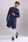 Arihant Rai Sinha Navy Polyester, Viscose Sequins Blue Sequence Embroidered Sherwani Set Online at Aza Fashions Arihant Rai Sinha_Navy Polyester, Viscose Sequins Blue Sequence Embroidered Sherwani Set _Online_at_Aza_Fashions