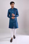 Buy Arihant Rai Sinha Blue Polyester, Viscose Embroidery Sequence Sherwani Set at Aza Fashions Buy_Arihant Rai Sinha_Blue Polyester, Viscose Embroidery Sequence Sherwani Set _at_Aza_Fashions