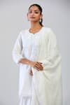Shop Samyukta Singhania Off White Cotton Embroidery Round Neck Kurta Sharara Set Online at Aza Fashions Shop_Samyukta Singhania_Off White Cotton Embroidery Round Neck Kurta Sharara Set _Online_at_Aza_Fashions
