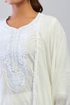 Samyukta Singhania Off White Cotton Embroidery Round Neck Kurta Sharara Set at Aza Fashions Samyukta Singhania_Off White Cotton Embroidery Round Neck Kurta Sharara Set _at_Aza_Fashions