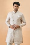 Arihant Rai Sinha_Off White Jacquard, Silk Designer And Pink Sherwani Set _at_Aza_Fashions