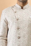 Buy_Arihant Rai Sinha_Off White Jacquard, Silk Designer And Pink Sherwani Set 