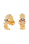 Isharya_Blue Crystals Divine Eye Halo Huggies _Online_at_Aza_Fashions