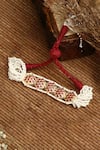Buy_Dugran By Dugristyle_Red Beads Gold-plated Aangan Bracelet _at_Aza_Fashions