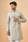 Buy_Arihant Rai Sinha_Beige Silk Sherwani With White Pant 