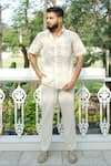 Buy_Raas Life_Cream Cotton Cut Work Geometry Embroidered Shirt _at_Aza_Fashions