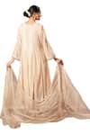 Shop_Sonali Methi_Off White Chanderi Pearls, Embroidery Round Neck Hand Anarkali Set _at_Aza_Fashions