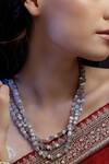 Buy_Dugran By Dugristyle_Gray Chandi Saaya Layered Necklace _at_Aza_Fashions