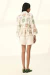 Shop_Payal Pratap_Ivory Viscose, Linen Tailored Pleated Shorts _at_Aza_Fashions
