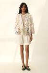 Buy_Payal Pratap_Ivory Viscose, Linen Tailored Pleated Shorts _at_Aza_Fashions