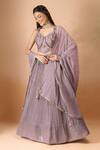Buy_Aariyana Couture_Purple Georgette, Silk Sequins, Embroidery, Beads Padded Embellished Lehenga Set _at_Aza_Fashions