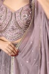 Buy_Aariyana Couture_Purple Georgette, Silk Sequins, Embroidery, Beads Padded Embellished Lehenga Set _Online_at_Aza_Fashions