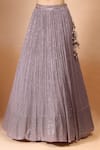 Aariyana Couture_Purple Georgette, Silk Sequins, Embroidery, Beads Padded Embellished Lehenga Set _at_Aza_Fashions