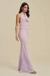 Shop_Label Frow_Lavender Lycra Halter Neck Miley Maxi Skirt Set _Online_at_Aza_Fashions