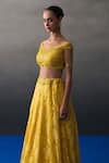 Shop_Angad Singh_Yellow Chantelle, Lace Sequins, Beads, Embroidery Designer Mehendi Lehenga Set _Online_at_Aza_Fashions