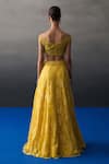 Shop_Angad Singh_Yellow Chantelle, Lace Sequins, Beads, Embroidery Designer Mehendi Lehenga Set _at_Aza_Fashions