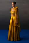 Buy_Angad Singh_Mustard Satin, Silk Sequins, Beads, Embroidery Round Neck Festive Lehenga Set _Online_at_Aza_Fashions