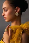 Buy_Angad Singh_Mustard Satin, Silk Sequins, Beads, Embroidery Round Neck Festive Lehenga Set 