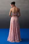 Shop_Angad Singh_Peach Chantelle Sequins, Beads Sweetheart Neck Haldi Lehenga Set _at_Aza_Fashions