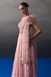 Shop_Angad Singh_Peach Chantelle Sequins, Beads Sweetheart Neck Haldi Lehenga Set _Online_at_Aza_Fashions