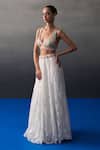 Buy_Angad Singh_White Chantelle Embroidery, Beads V-neck Designer Festive Lehenga Set _Online_at_Aza_Fashions