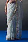 Buy_Angad Singh_Mint Chantelle Sequins, Embroidery, Beads Sweetheart Green Festive Saree Set 