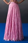 Angad Singh_Pink Chantelle Sequins, Beads Sweetheart Neck Chentilly Lehenga Set _Online_at_Aza_Fashions