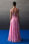 Shop_Angad Singh_Pink Chantelle Sequins, Beads Sweetheart Neck Chentilly Lehenga Set _at_Aza_Fashions