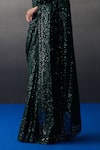 Angad Singh_Green Sequins Sweetheart Neck Designer Sangeet Saree Set _at_Aza_Fashions