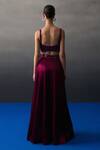 Shop_Angad Singh_Cream Satin, Silk Sequins, Beads Round Neck Crimson Lehenga Set _at_Aza_Fashions