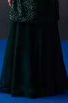 Angad Singh_Green Organza, Net Sequins Sweetheart Neck Sharara Set _Online_at_Aza_Fashions